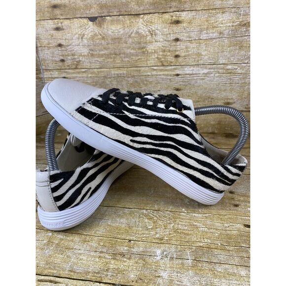 COLE HAAN Grand Crosscourt Sneaker Womens 6.5 B BLACK & WHITE Zebra Calf Hair - Picture 8 of 11